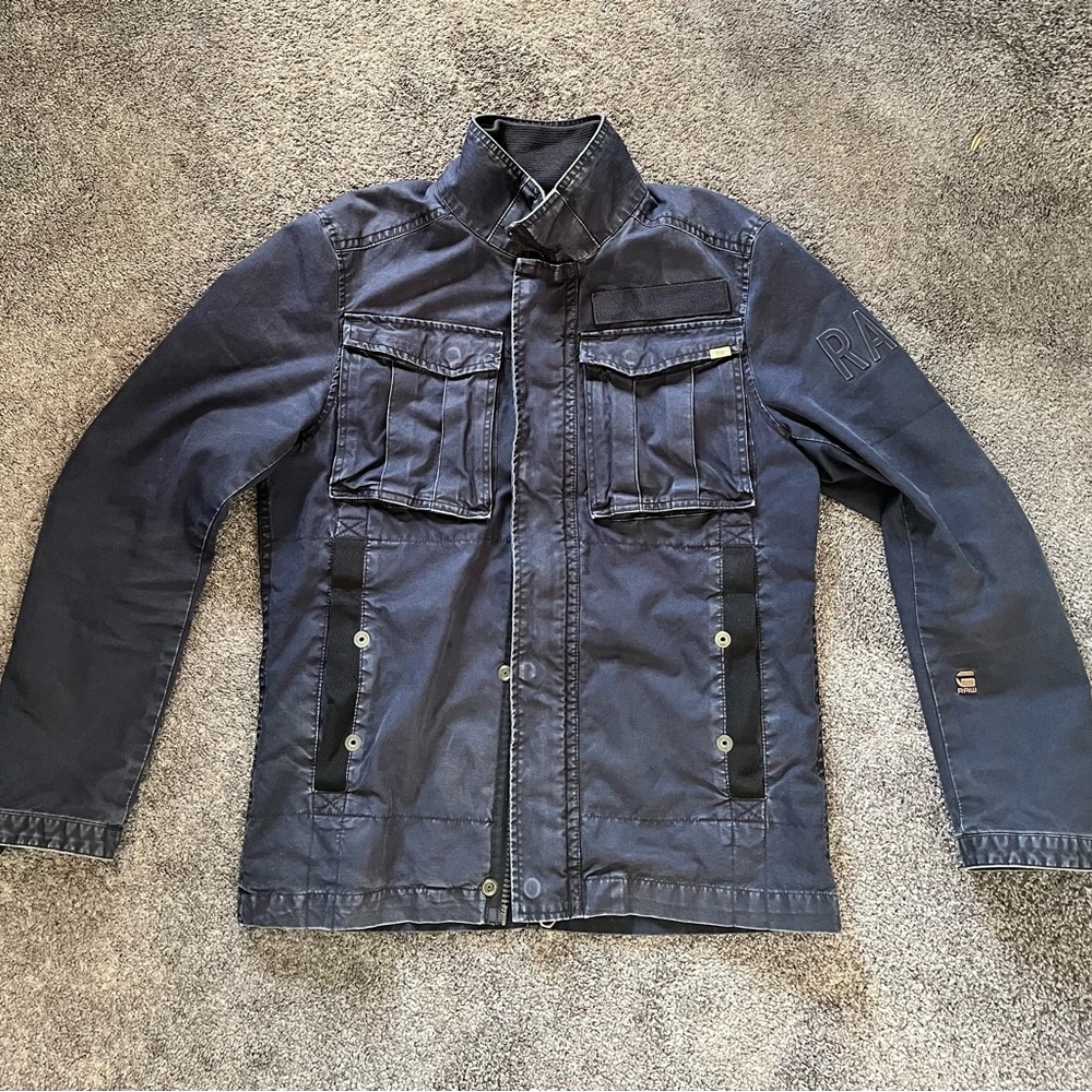 Men's G – STAR, raw denim jacket, dark indigo blue small fits medium